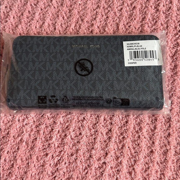 Michael Kors Navy Monogram Wallet - Picture 4 of 5